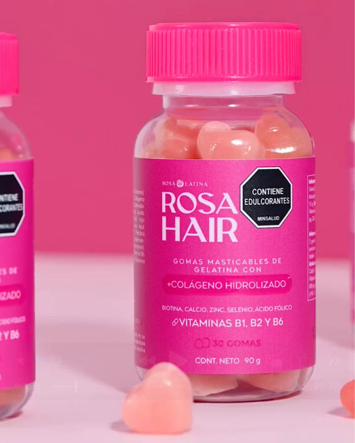 Fortalece a un nivel increíble tu cabello, uñas y piel ROSA HAIR GOMITAS